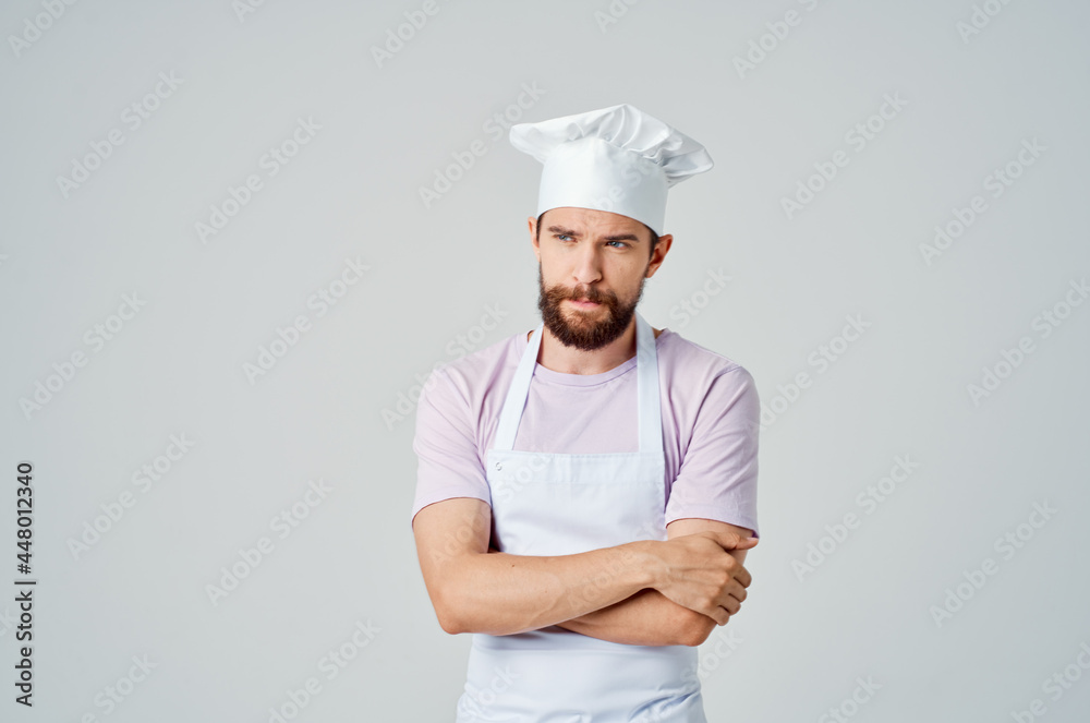 man in chef's clothes professional work cooking