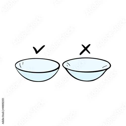 Contact lenses health care vector illustration. Ophthalmology cartoon icons set.