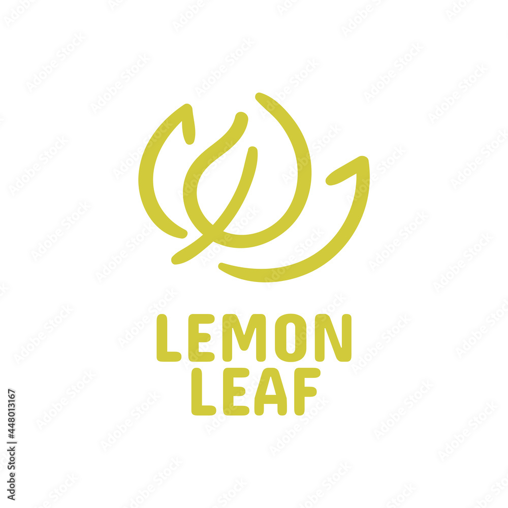 Fototapeta premium yellow lemon leaf fruit nature logo concept design illustration