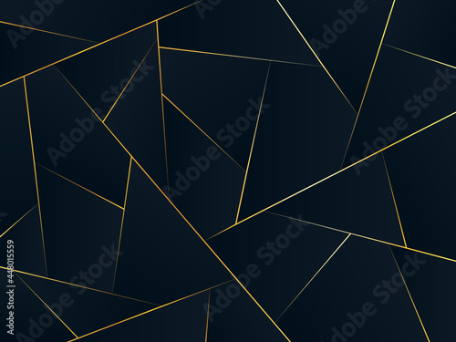 Luxury dark background with golden lines