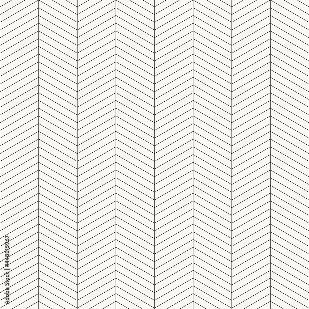Seamless vector pattern.
Black and white geometric texture, chevron design with zigzag shapes. Floor background.