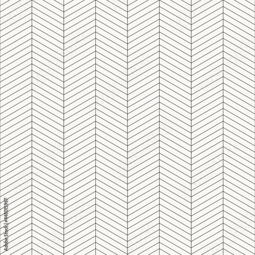 Seamless vector pattern.
Black and white geometric texture, chevron design with zigzag shapes. Floor background.