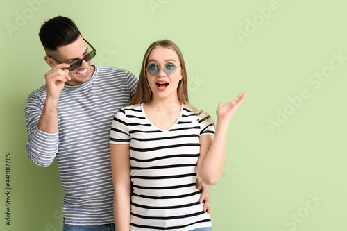 Young couple wearing stylis...