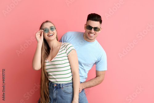 Young couple wearing stylis...