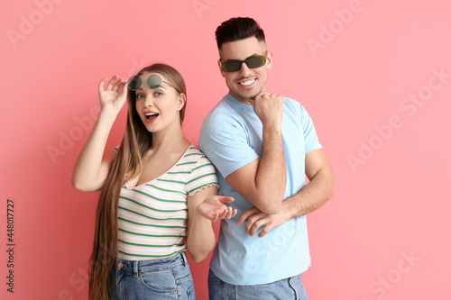 Young couple wearing stylis...