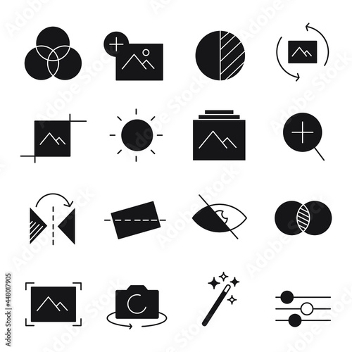 Image Editing icon set. Image Editing pack symbol vector elements for infographic web