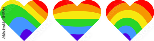 Free Download Vector of the LGBT hears - Rainbow Pride hearts - GFXLoad