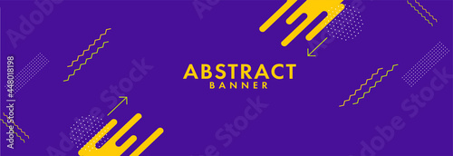 Abstract Banner Or Header Design In Purple And Yellow Color.