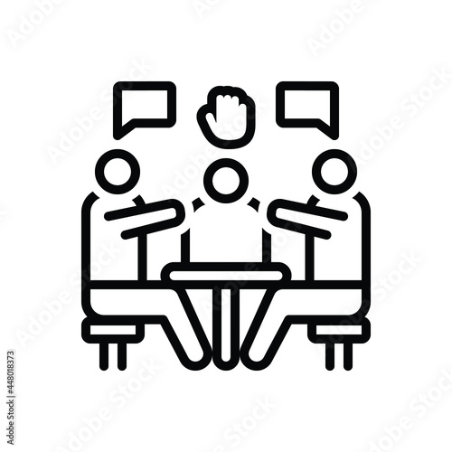 Black line icon for interventions