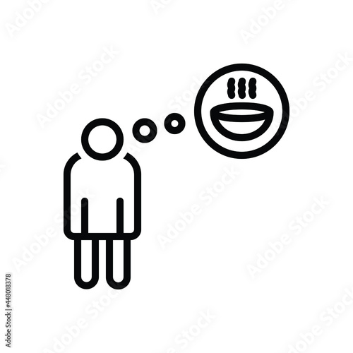 Black line icon for hunger 
