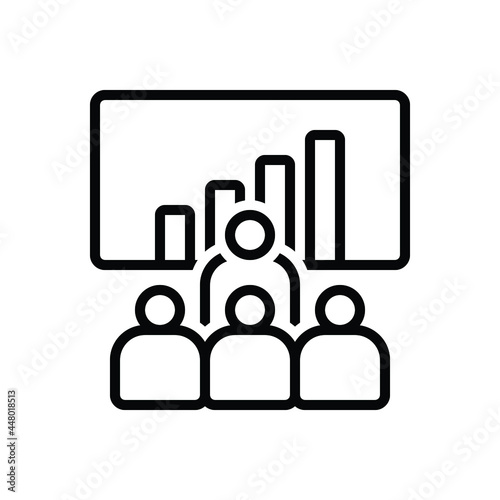 Black line icon for planner
