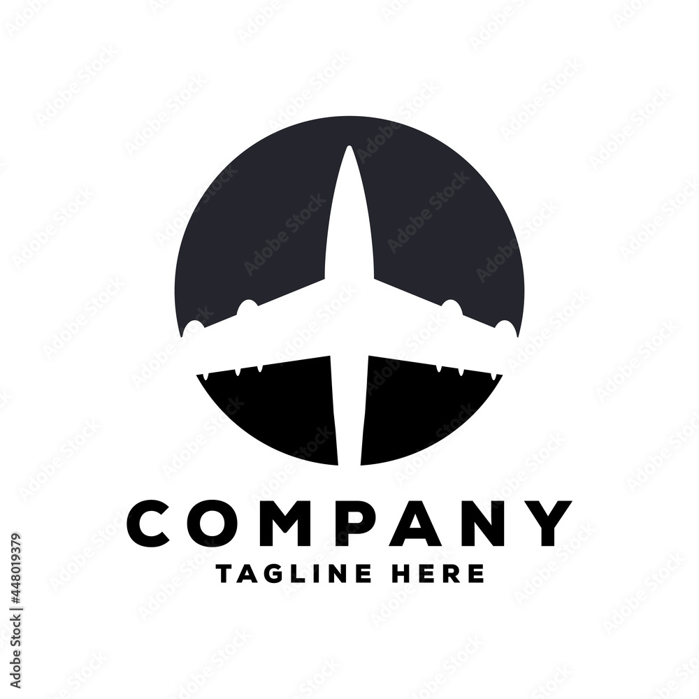 Airplane icon vector logo template illustration design