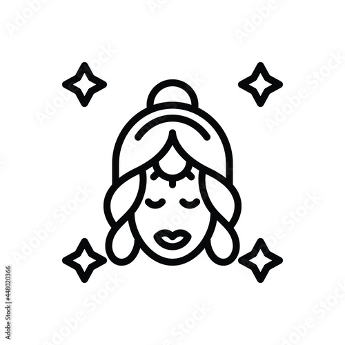 Black line icon for makeup