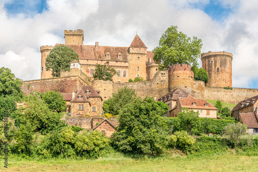 View at the Castelnau-Bretenoux castle in Countyside - France