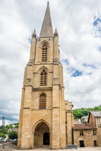 Fototapeta Naklejka Na Ścianę i Meble -  View at the Cathedral of Notre Dame in the streets of Tulle - France