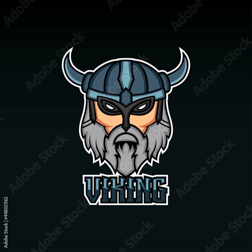 Viking Head Mascot Esports Logo. Viking mascot