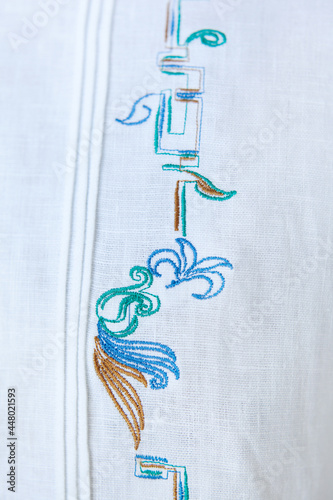 Guayabera-style embroidered lines shirt photo