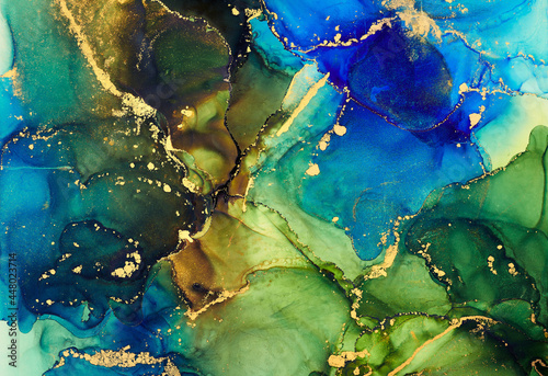 Alcohol ink art.Mixing liquid paints. Modern, abstract colorful background, wallpaper. Marble texture.Translucent colors