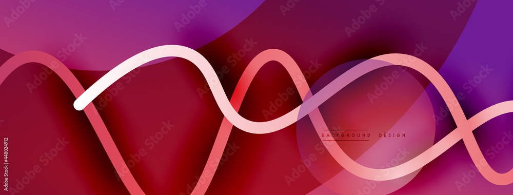 Abstract gradient background with wave line with shadow effect. Geometric composition. 3D shadow effects and fluid gradients Abstract gradient background with wave line with shadow effect. Geometric composition. 3D shadow effects and fluid gradients