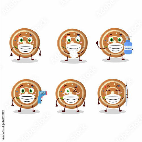 A picture of gingerbread round cartoon design style keep staying healthy during a pandemic