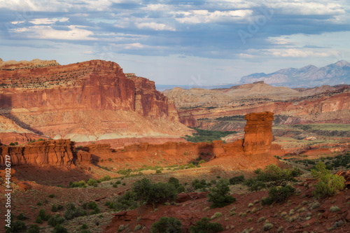 Clouds and afternoon sun at Capitol Reef National Park, Utah