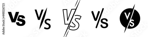 Vs letters with line icon on white background. Versus logo, symbol and background. Vs sign set for game, battle and sport. Vector illustration.