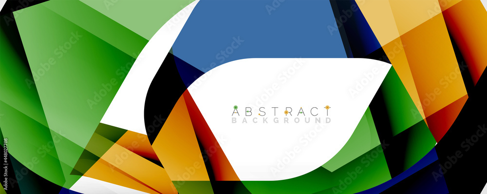 Geometric abstract background - multicolored abstract shapes on white. Vector Illustration For Wallpaper, Banner, Background, Landing Page Geometric abstract background - multicolored abstract shapes on white. Vector Illustration For Wallpaper, Banner, Background, Landing Page
