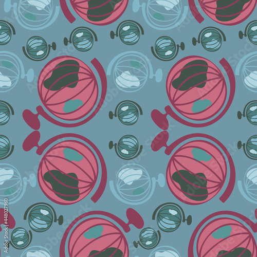Seamless vector illustration colorful pattern design of a school globe