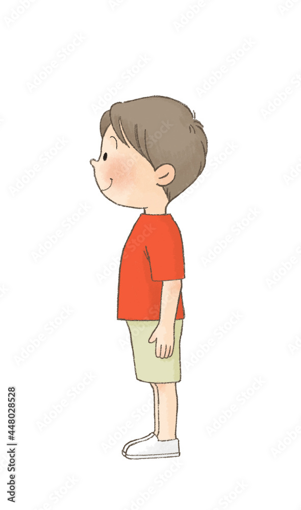 横向きに立つ子供（女の子）