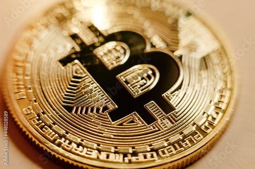Bitcoin  Close up of cryptocurrency 