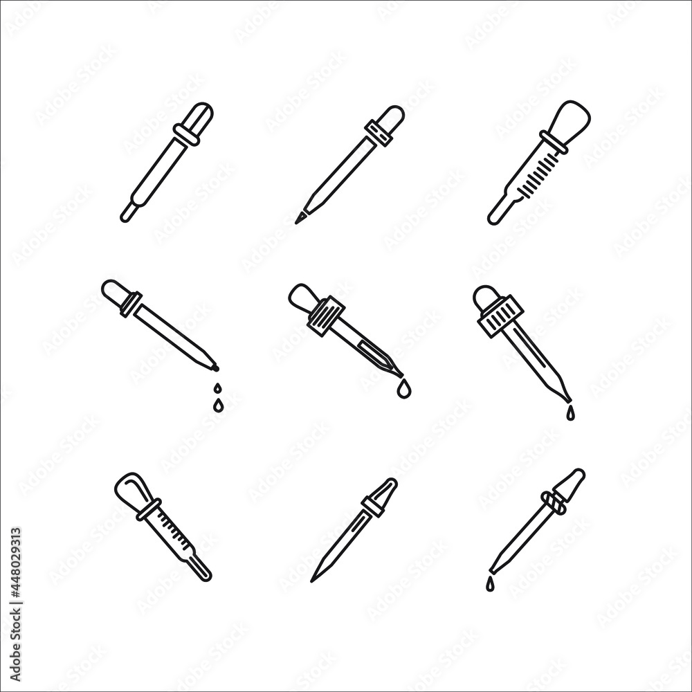 Dropper icon set. Dropper icon pack symbol vector elements for infographic web Dropper icon set. Dropper icon pack symbol vector elements for infographic web