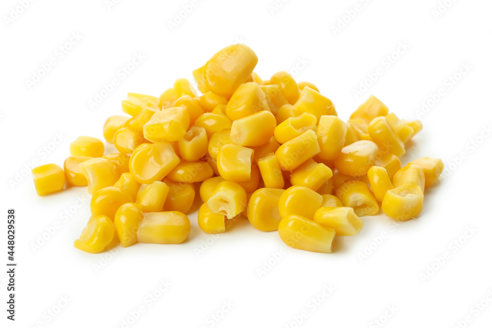 Pile of corn seeds isolated on white background Pile of corn seeds isolated on white background