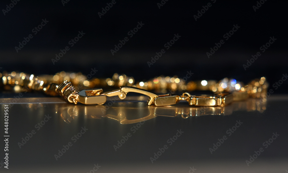 Gold is a real gold bracelet. set with diamonds a beautiful ornament Gold is a real gold bracelet. set with diamonds a beautiful ornament