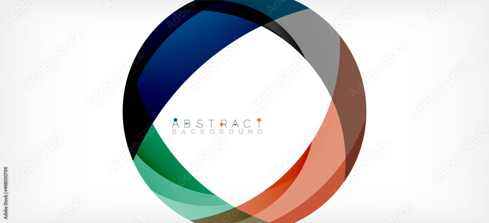 Geometric abstract background. Circle created with overlapping color shapes. Vector Illustration For Wallpaper, Banner, Background, Landing Page Geometric abstract background. Circle created with overlapping color shapes. Vector Illustration For Wallpaper, Banner, Background, Landing Page