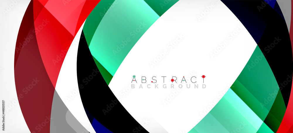 Geometric abstract background. Circle created with overlapping color shapes. Vector Illustration For Wallpaper, Banner, Background, Landing Page Geometric abstract background. Circle created with overlapping color shapes. Vector Illustration For Wallpaper, Banner, Background, Landing Page