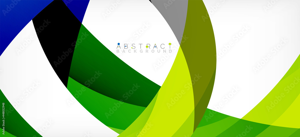 Geometric abstract background. Circle created with overlapping color shapes. Vector Illustration For Wallpaper, Banner, Background, Landing Page Geometric abstract background. Circle created with overlapping color shapes. Vector Illustration For Wallpaper, Banner, Background, Landing Page