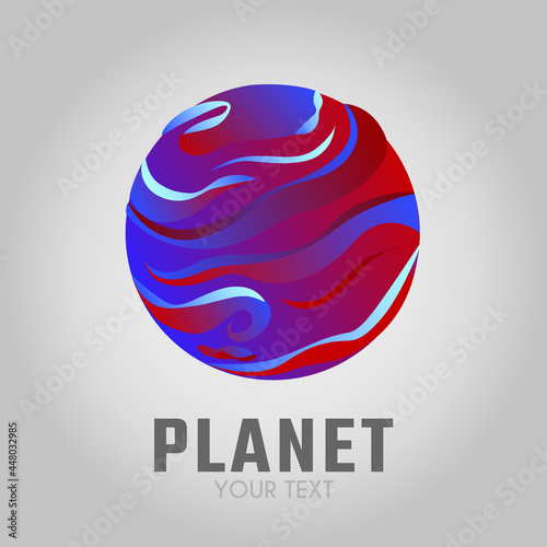 colorful planet with gray background