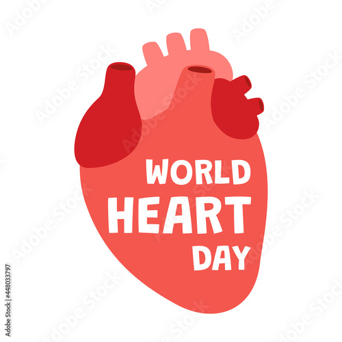 World heart day. 29 september awareness about heart. Check health and prevention internal organ. Vector illustration