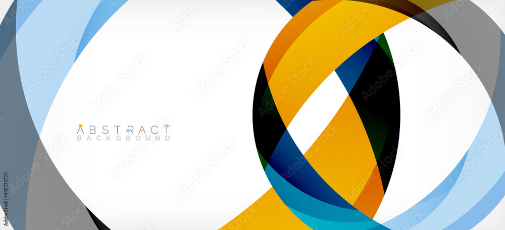Geometric abstract background. Circle created with overlapping color shapes. Vector Illustration For Wallpaper, Banner, Background, Landing Page Geometric abstract background. Circle created with overlapping color shapes. Vector Illustration For Wallpaper, Banner, Background, Landing Page