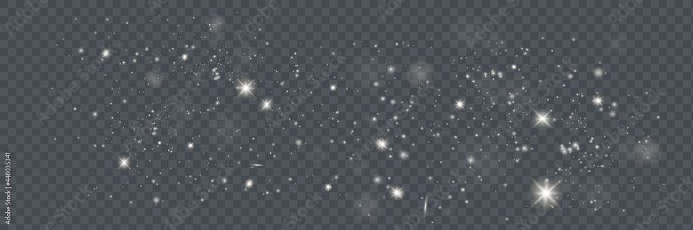 White sparks glitter special light effect. Vector sparkles on transparent background. Christmas abstract pattern. Sparkling magic dust particles White sparks glitter special light effect. Vector sparkles on transparent background. Christmas abstract pattern. Sparkling magic dust particles
