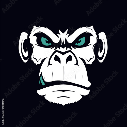 Monkey head design vector. Hipster monkey vector illustration for print, t-shirt, poster.