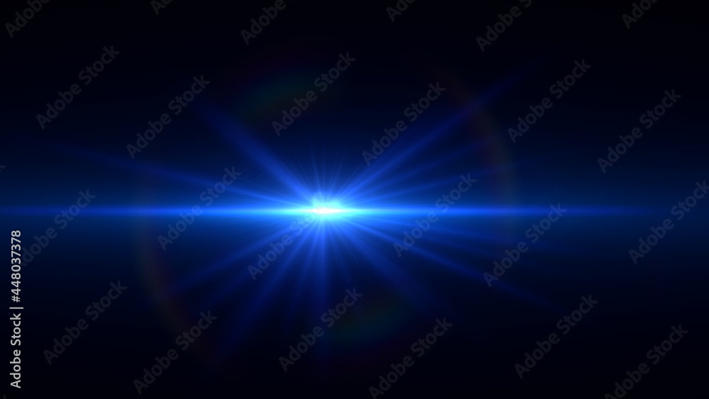 Foto de Overlays, overlay, light transition, effects sunlight, lens flare,  light leaks. High-quality stock image of sun rays light effects, overlays blue  flare glow isolated on black background for design do Stock