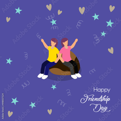 Happy Friendship Day Greeting Card Design 