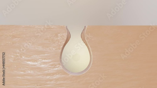 Skin Layer Water Cleaning ,Cleansing foam Cream, Skin layer, or lotion, or milk, or water to cleanse the skin dirt remover. Deep cleansing skin, Clearing Acne and Pimples with foam Cream power 3d