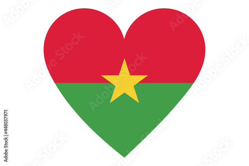 Free Download Burkina Faso flag of heart shape isolated on white background - GFXLoad