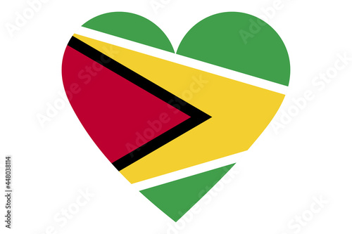 Free Download Guyana flag of heart shape isolated on white background - GFXLoad