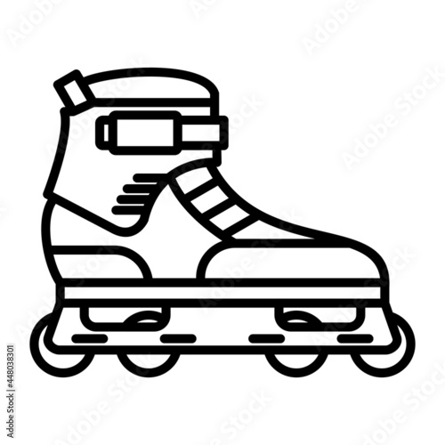 Rollerskates Vector Line Icon Design