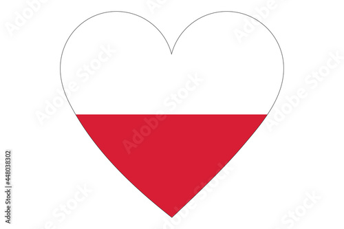 Poland flag of heart shape isolated on white background Free Download Poland flag of heart shape isolated on white background - GFXLoad
