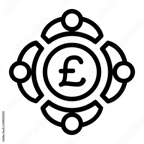 Crowdfund in Pound Sterling Money Icon