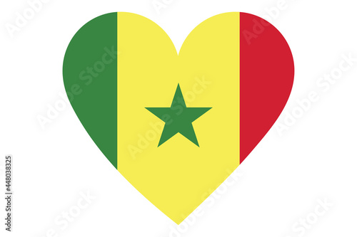 Free Download Senegal flag of heart shape isolated on white background - GFXLoad